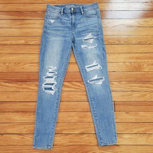 AEO Hi-Rise Ripped Super Stretch Distressed Skinny Jegging Sz 4 (US.)
